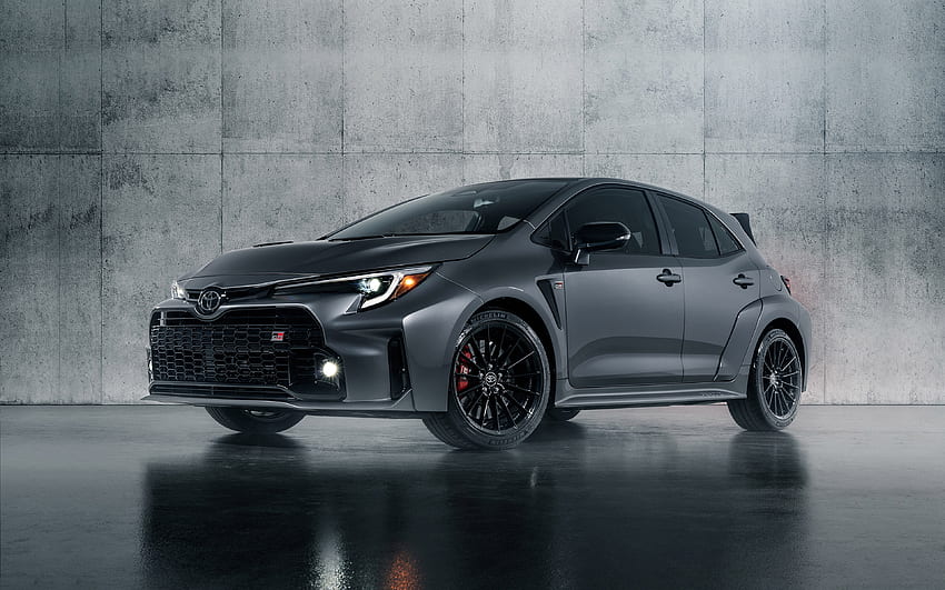 2023, Toyota GR Corolla, , front view, exterior, gray new Corolla, Corolla tuning, Japanese cars, Toyota HD wallpaper
