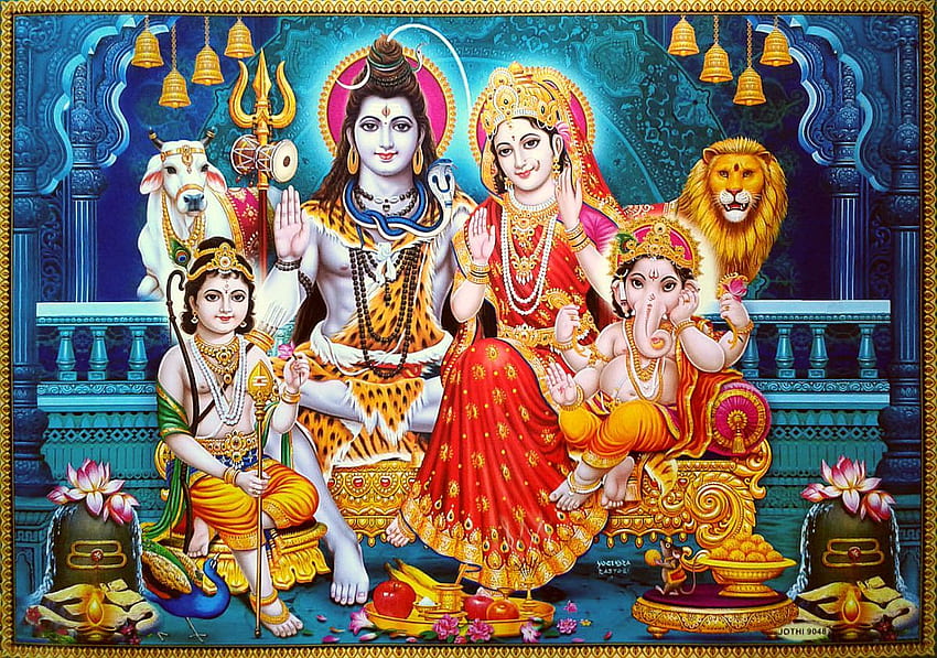 Colección de la familia Shiva - Shiv completo Parivar - - teahub.io fondo de pantalla
