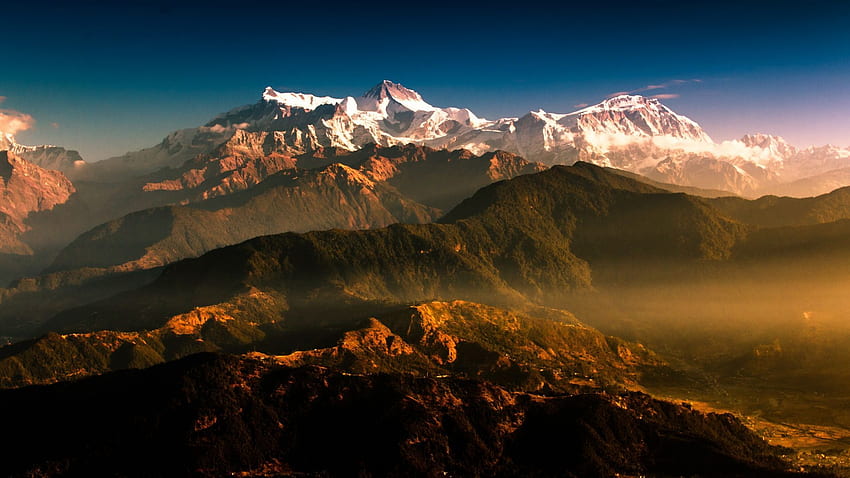 montagne, népal, himalaya, chaîne de montagnes, , , fond, 0e0e38, Himalaya Népal Fond d'écran HD