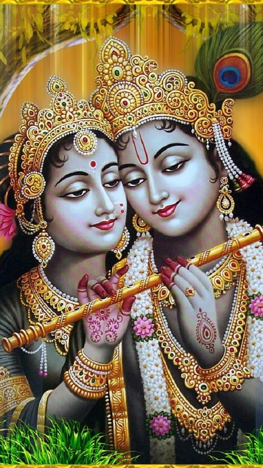 Radha Krishna, flauta, flauta radha krishna, señor, dios fondo de pantalla del teléfono