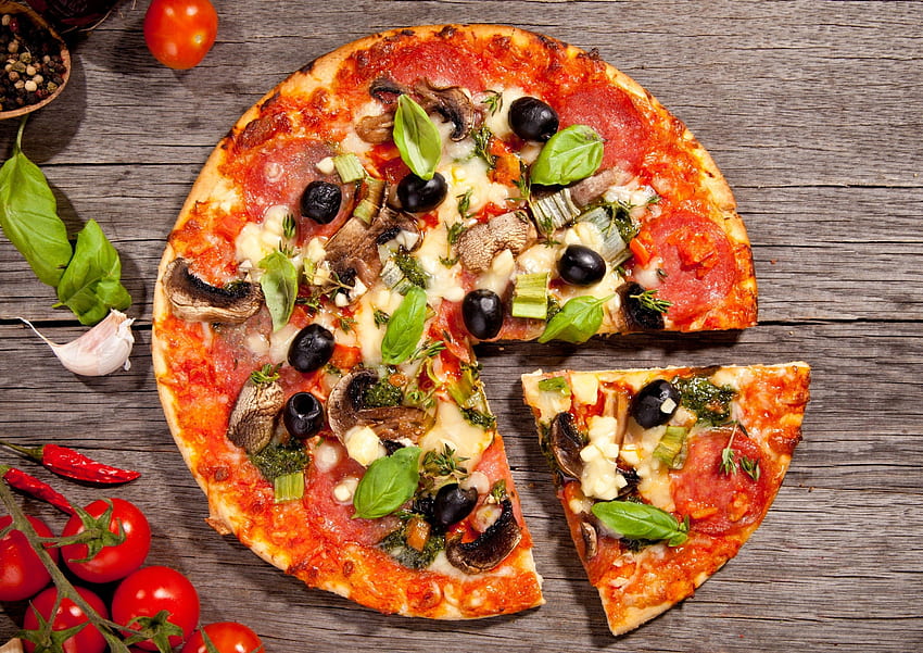 Pizza Slice, Fast Food, Tomato, Vegetables - Maiden HD wallpaper | Pxfuel