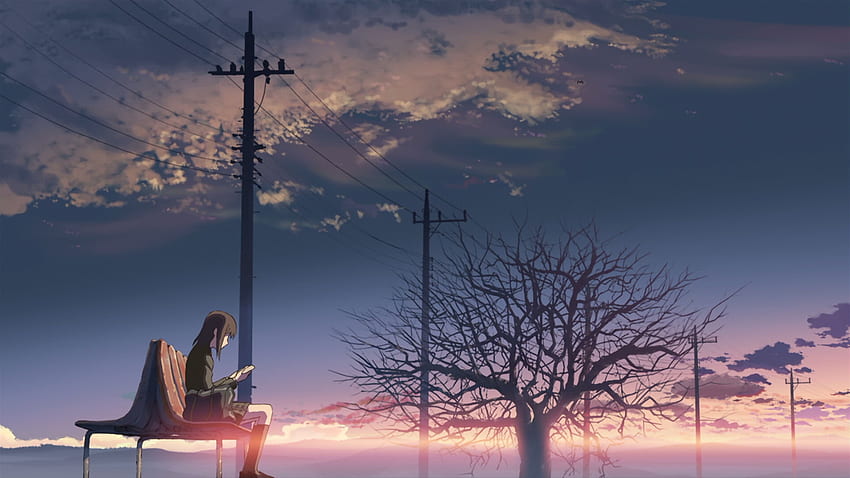 Girl Sitting On The Bench . HD wallpaper