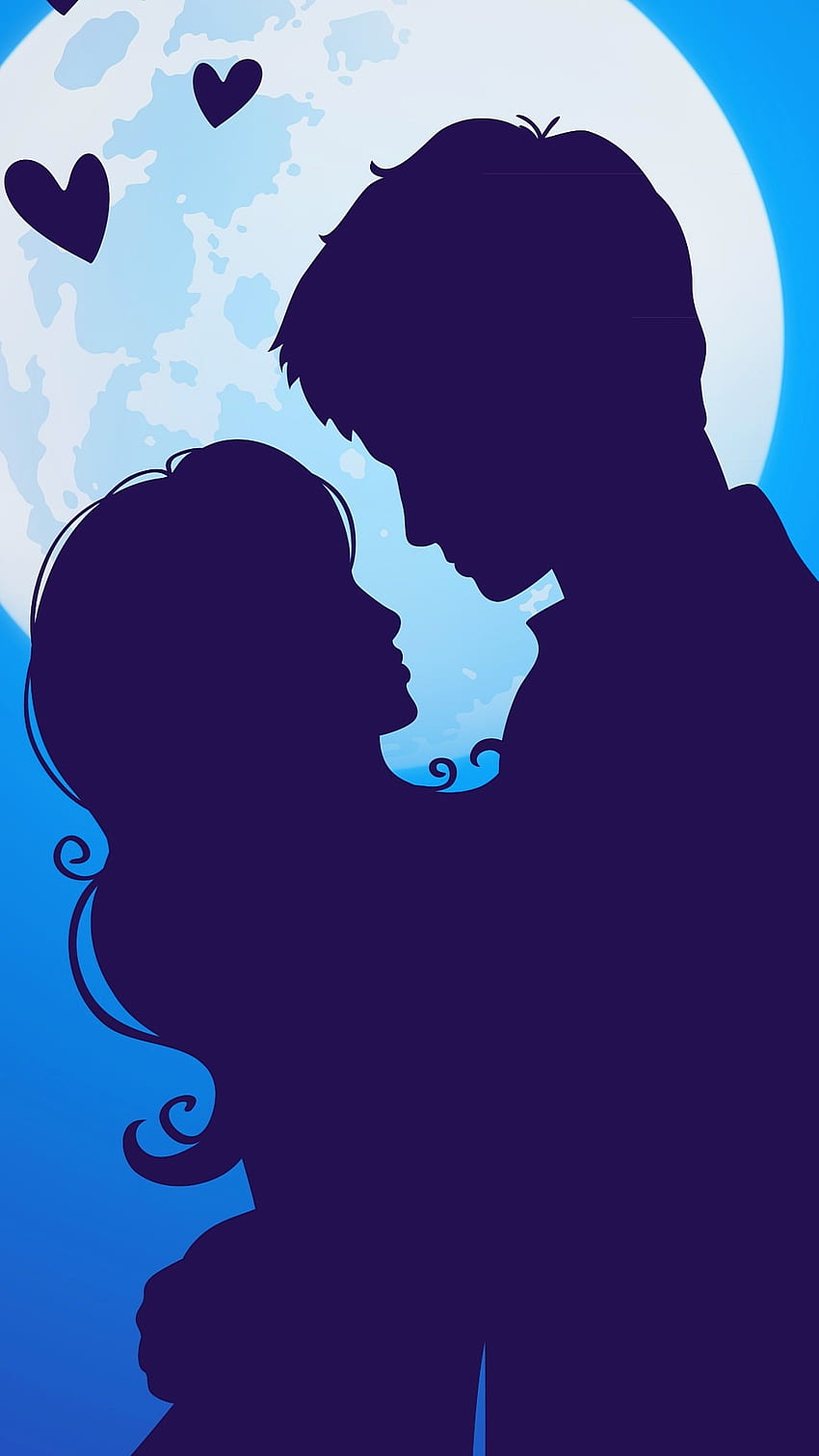 Romantic Couple Beautiful Love Moon Android Full, Love HD phone wallpaper