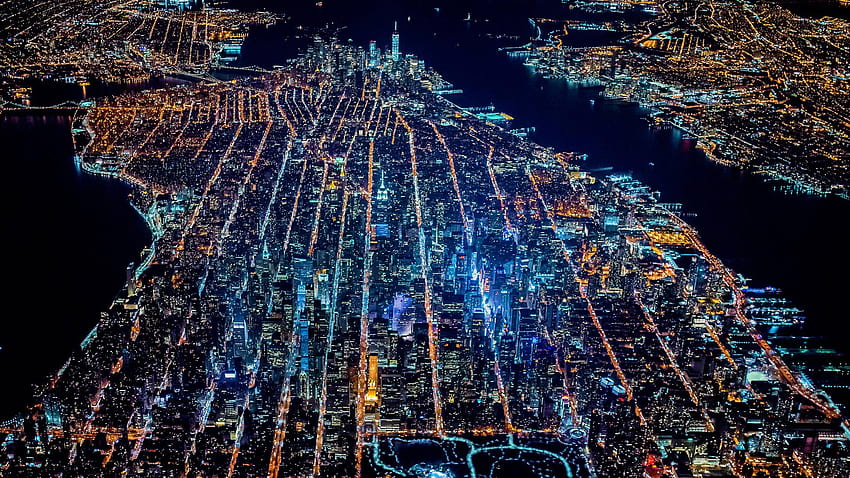 Bajo Manhattan de noche [] : fondo de pantalla