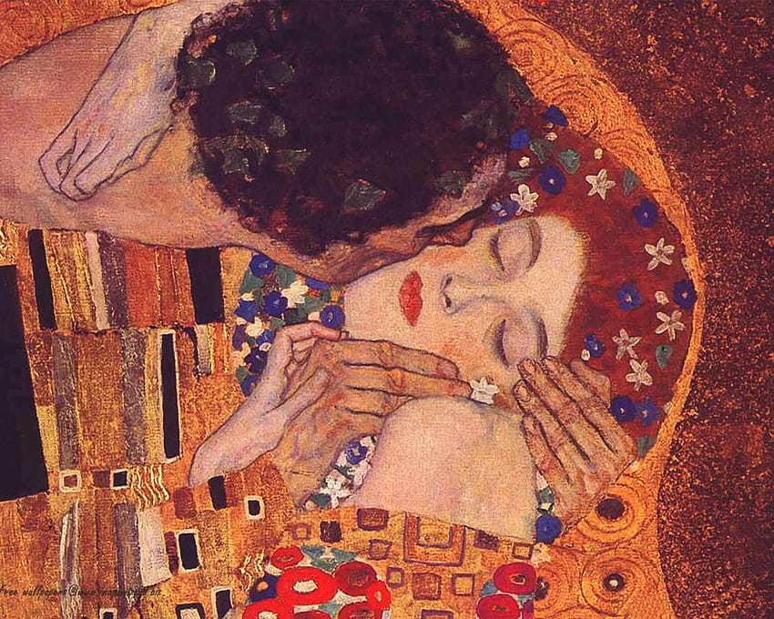 Dipinto di Gustav Klimt - Bacio, Gustav Klempt Sfondo HD