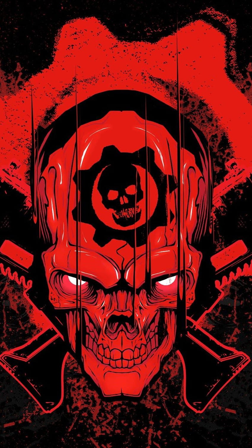 gears of war 4, xbox games, games, skull, red, black for iPhone 6, 7, 8 HD phone wallpaper