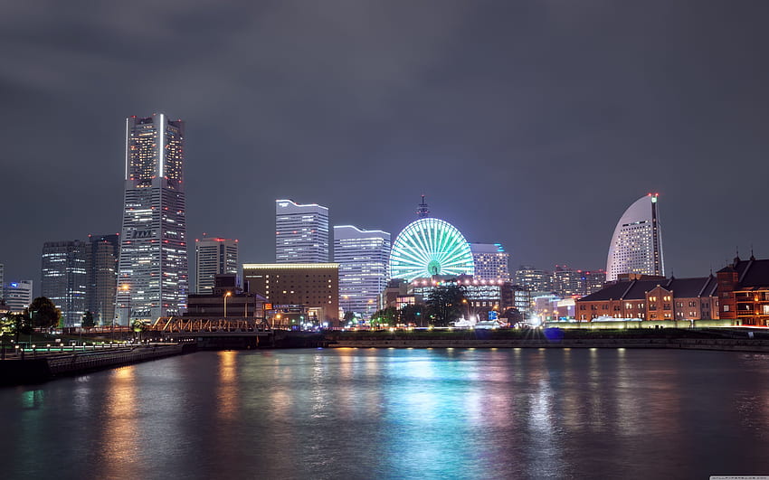 Yokohama City, Japan ❤ for Ultra TV, Yokohama at Night HD wallpaper