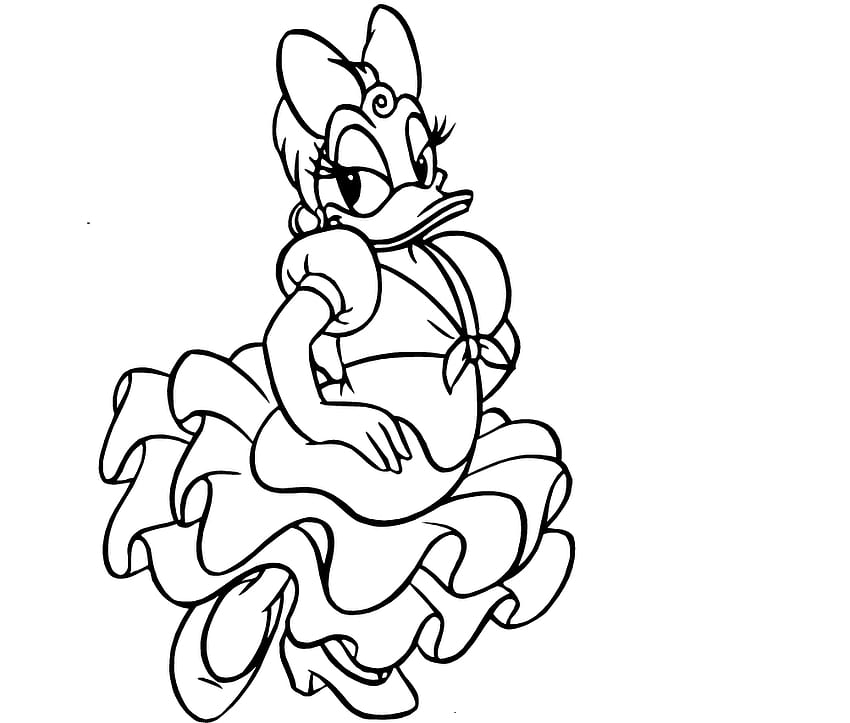Beautiful Cute Daisy Duck Coloring Colour Drawing - colours drawing HD wallpaper