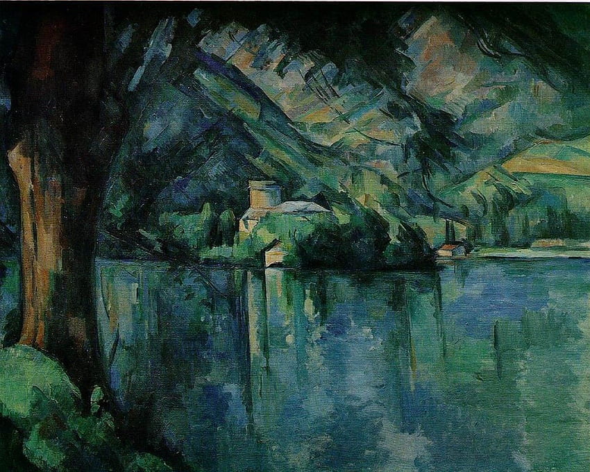 Annency Lake Cezanne Landscape Century French Impressionist HD wallpaper