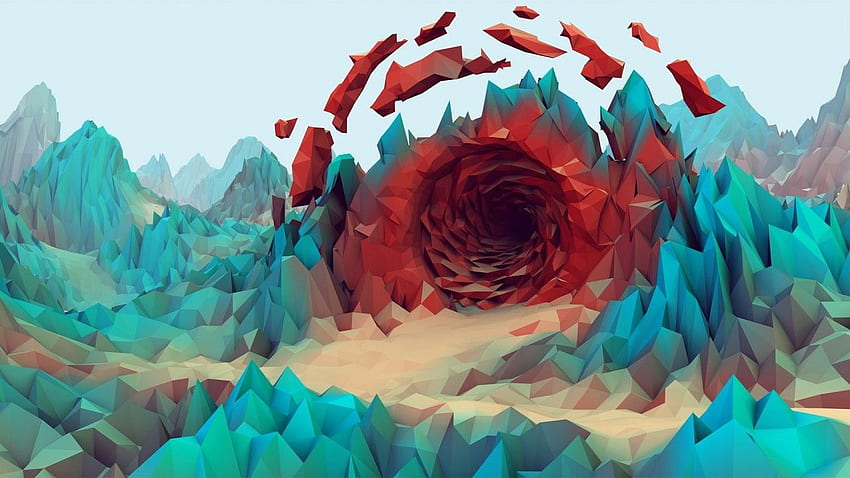 Low Poly Mountains Tunnel - Low Poly Geometric Landscape - & Background HD wallpaper
