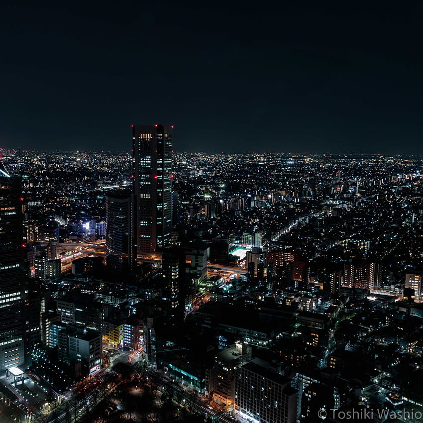 도시, 밤, 위에서 보기, 수평선, 야간 도시, 도시의 불빛, 개요, 검토 HD 전화 배경 화면