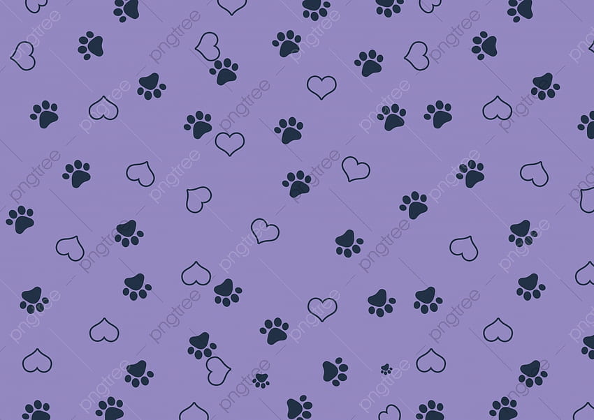 Simple Cute Purple Cat Paw Seamless Background, Simple, Lovely, Purple Background for HD wallpaper