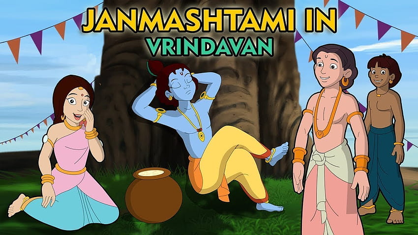 Janmashtami a Vrindavan - Fumetto d'azione. Serie Krishna Balram, Krishna Balaram Sfondo HD