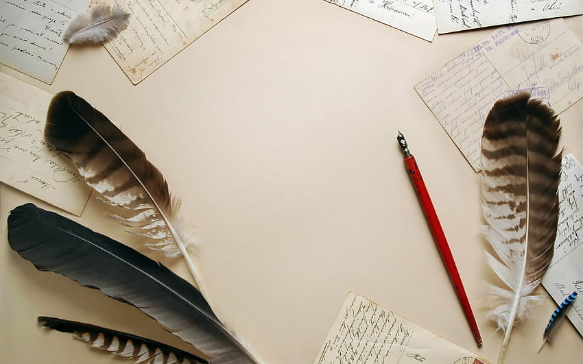 vintage, kalemler, yazı, kağıt. Vintage yazı kağıdı, Kuş tüyü, Vintage kalemler, Quill Pen HD duvar kağıdı