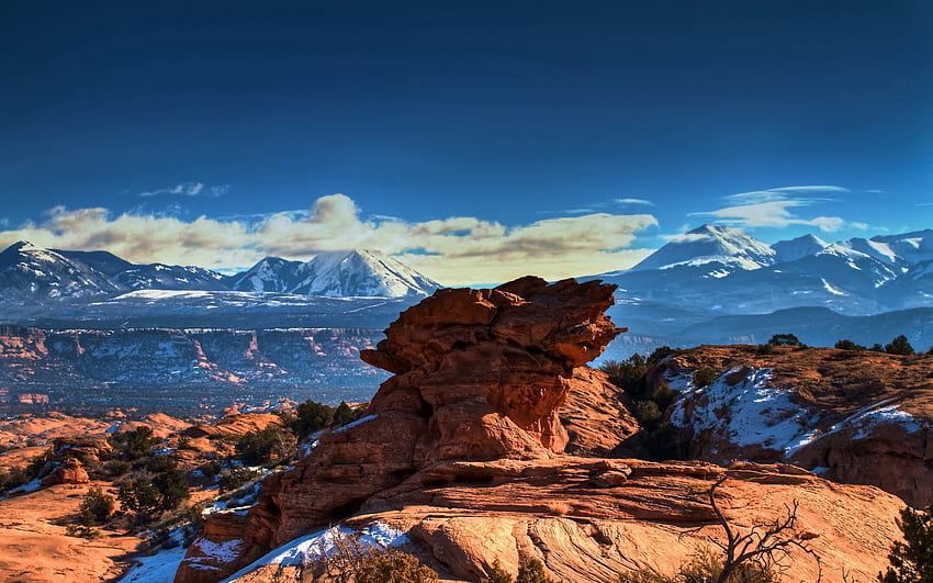 자연, 하늘, 협곡, 눈, 바위, 높이, 돌, 덩어리 HD 월페이퍼