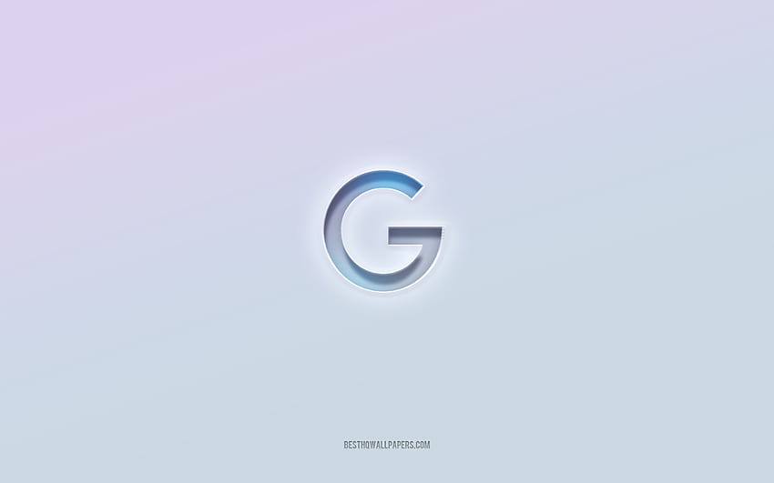 Google logo, cut out 3d text, white background, Google 3d logo, Google emblem, Google, embossed logo, Google 3d emblem HD wallpaper