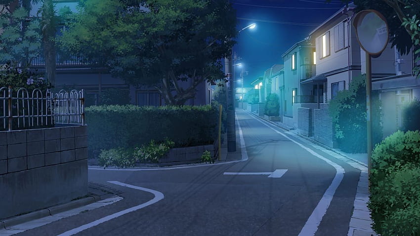 Noite de rua de anime papel de parede HD