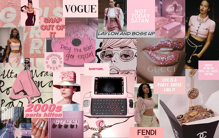 Papel de parede . Pink laptop, Aesthetic , Cute laptop , Pink Collage ...