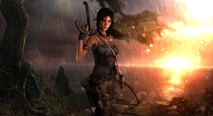 Lara Croft, Tomb Raider, gra, gra wideo, łucznik Tapeta HD