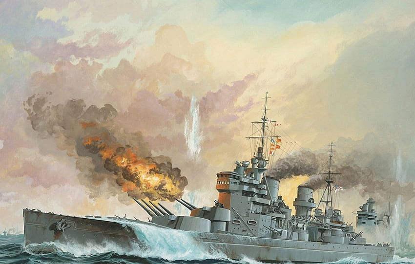 ทะเล, ไฟ, ควัน, รูป, ศิลปะ, , เรือของแนว, การรบทางทะเล, WW2, เรือรบ Bismarck, King George V, เยอรมัน, กองทัพเรือ, 27 พฤษภาคม - สำหรับ , มาตรา живопись, WW2 Ships วอลล์เปเปอร์ HD