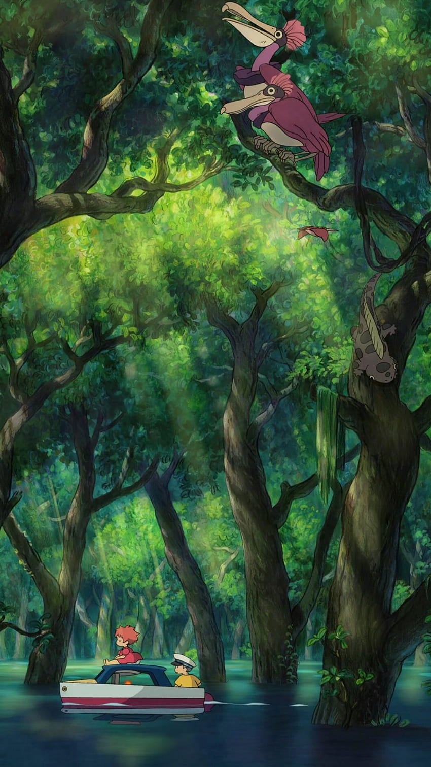Teléfono Ponyo en el acantilado junto al mar - Studio Ghibli, Miyazaki fondo de pantalla del teléfono