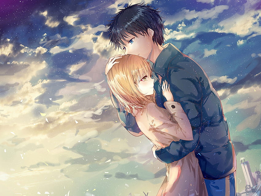 Abrazo, Nubes, Pareja de anime, Escénico, Romance - Resolución:, Abrazo de  pareja de anime fondo de pantalla | Pxfuel
