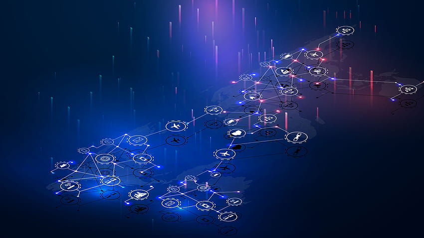 Comprendere la tecnologia di rete della catena di approvvigionamento: l'effetto rete, la connettività Sfondo HD