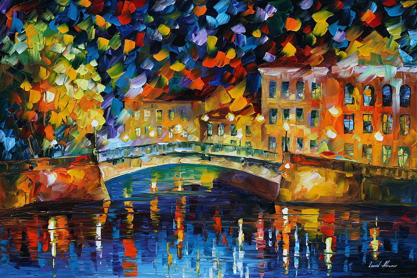 Leonid Afremov And Background - Russian Colorful Paintings - & Background HD wallpaper