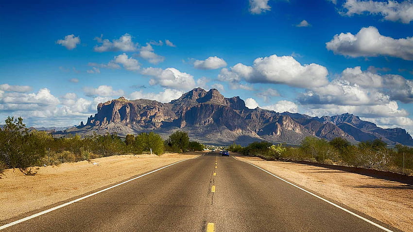 Road to Superstition Mountain, Superstition Mountains HD wallpaper