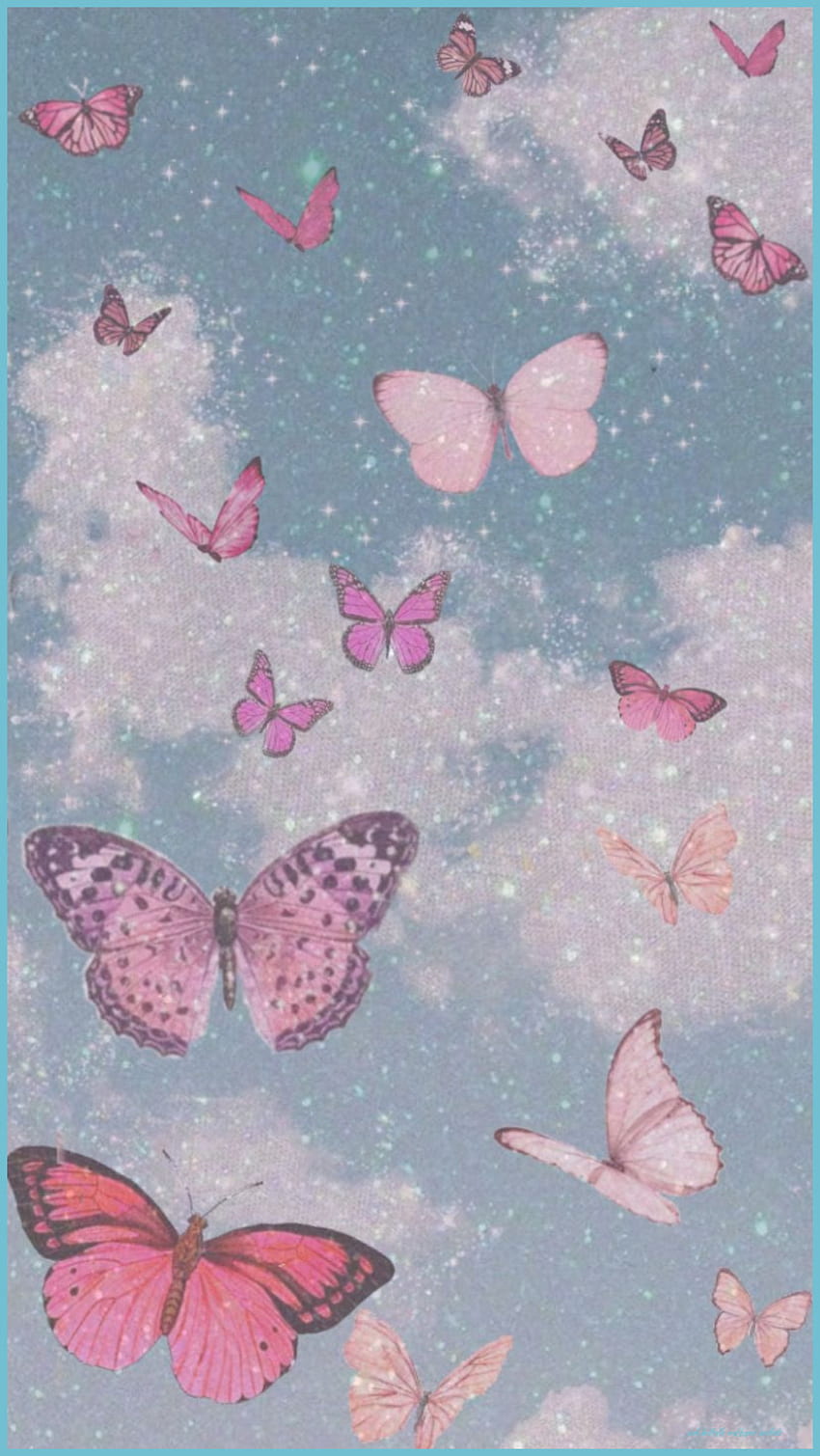 Pink Butterflies In 8 Butterfly iPhone, Butterfly - Pink Butterfly Aesthetic HD phone wallpaper