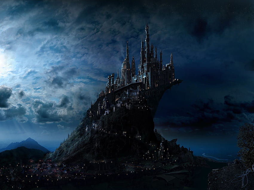 Harry Potter Castello di Hogwarts Fantasy Luna Film Sfondo HD