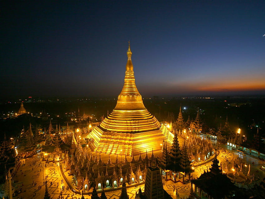 Pagoda de Shwedagon, Myanmar, Birmania fondo de pantalla