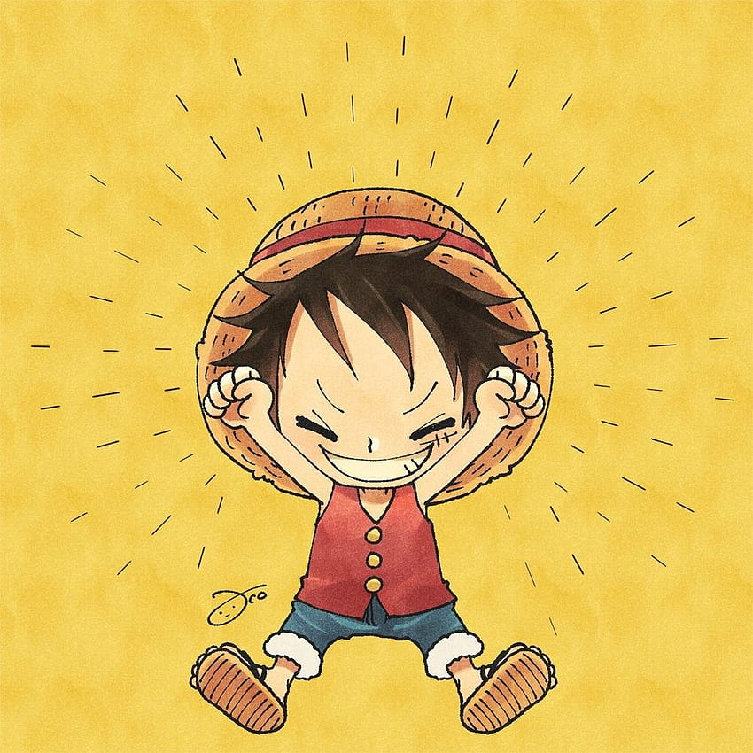 luffy kawai chibi cute, onepiece anime. vector design and doodle art. for  icon, logo, collection and others. 16552335 Vector Art at Vecteezy