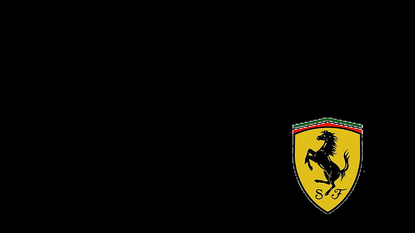 Logo Scuderia Ferrari na czarnym tle Sporty motorowe Tapeta HD