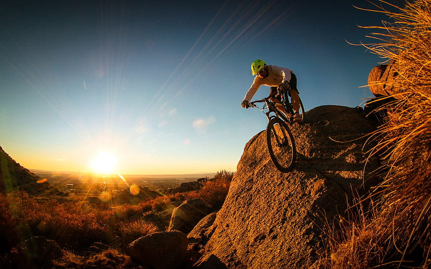 Sports, Man, Cyclist, Mountain Bike HD wallpaper