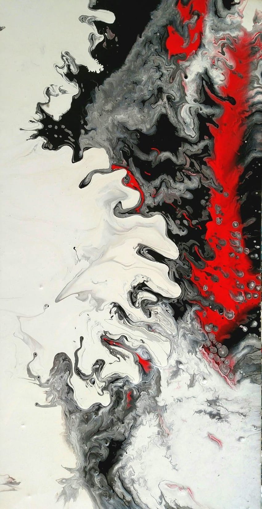 流体アート - 赤黒アート - 赤と黒の絵画 - HD電話の壁紙