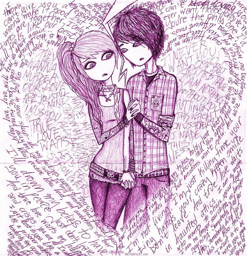 Emo Couples Drawing HD phone wallpaper | Pxfuel