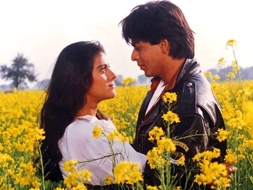 Shah Rukh Khan และ 'Dilwale Dulhania Le Jayenge' ของ Kajol วอลล์เปเปอร์ HD