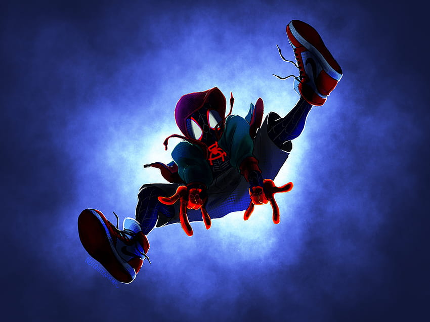 Spider-Man: Into the Spider-Verse, skok, film, grafika fanów Tapeta HD