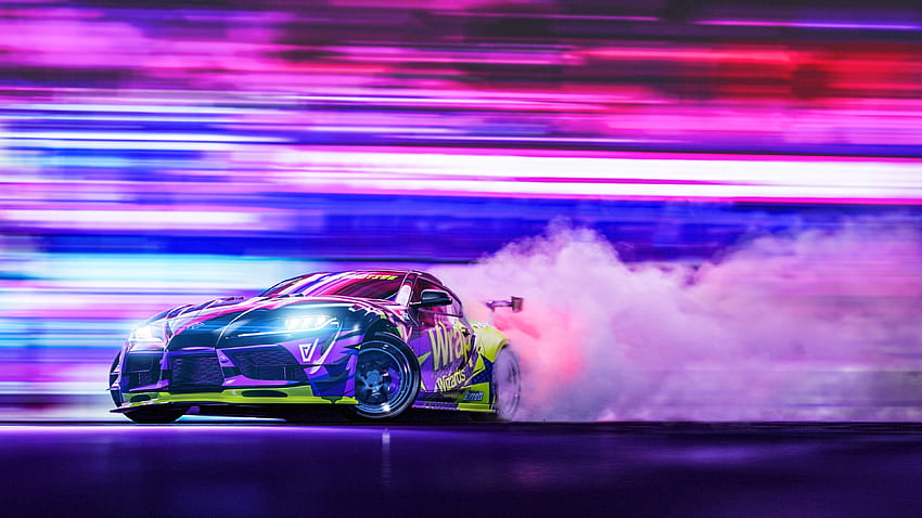 Drift, Sports, Smoke, Cars, Neon, Sports Car, Speed HD wallpaper