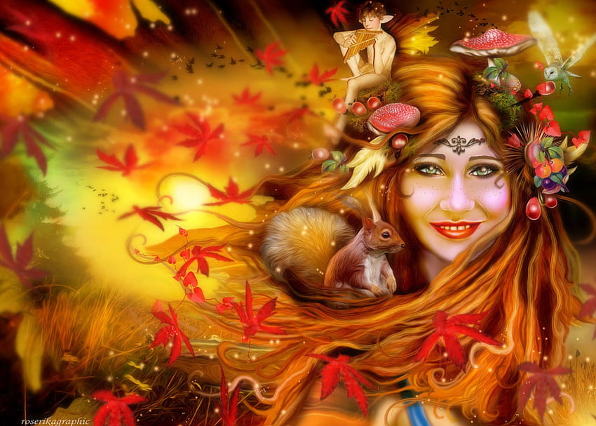 1366x768px, 720P Free download | ~Autumn Music~, fall, colors, digital ...