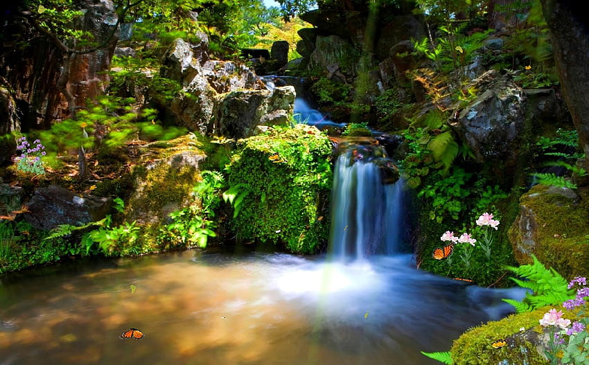 Animated And . screensaver animated just paradise screensaver a. Waterfall , Moving , Screen savers , Animation Nature HD wallpaper