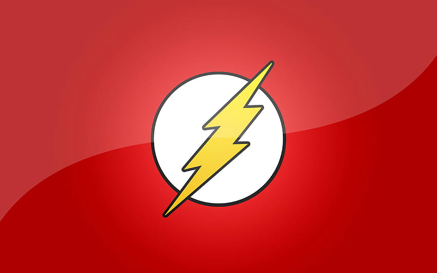 Das Flash-Logo, , roter Hintergrund, Superhelden, minimal, Marvel-Comics, The Flash, The Flash-Minimalismus, Flash HD-Hintergrundbild