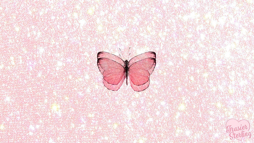 バタフライ ラップトップ - かわいいピンクのバタフライ 高画質の壁紙