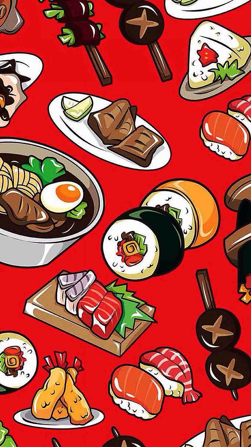 Amazon.com: Kawaii Food & Funny Anime Style Snacks Apparel Cute Japanese  Sushi Rolls-Anime Style Kawaii Food Throw Pillow, 18x18, Multicolor : Home  & Kitchen