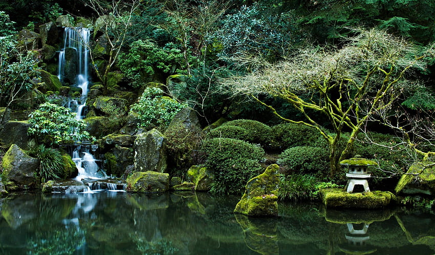 池, 自然, 岩, ポートランド, オレゴン州, ポートランド, 日本語, 庭園/およびモバイルの背景, 日本の風景 高画質の壁紙