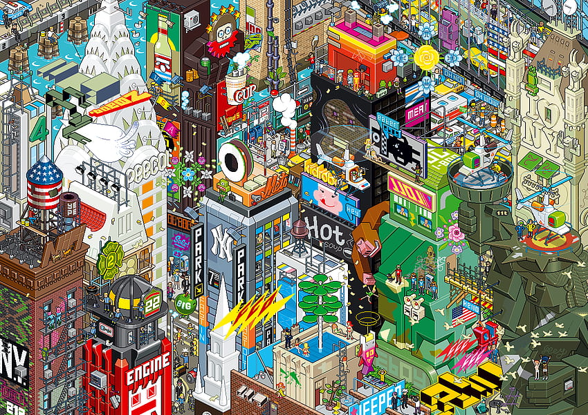 Detailed 8 Bit 'Pixoramas' Of Famous Cities. Design Art, Indie Art HD wallpaper