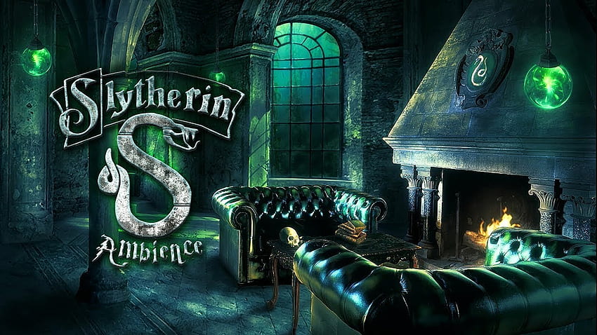 Suasana Ruang Bersama Slytherin Harry Potter ASMR. Studi Tidur Kebisingan Putih Wallpaper HD