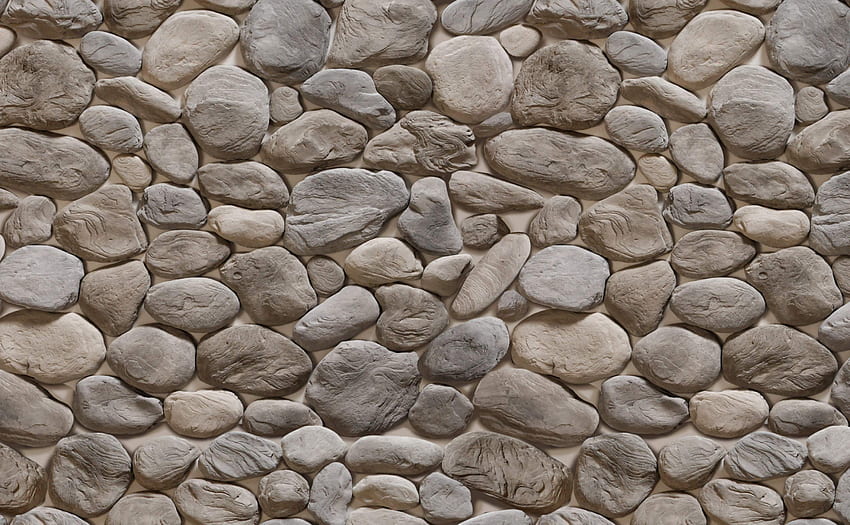 Effetto Sasso di Fiume per Pareti. Modello di pietra 3D, pietra naturale Sfondo HD