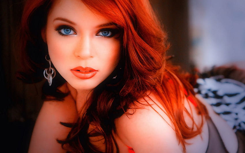si rambut merah bermata biru, gaya, menyenangkan, cowgirls, mode, gadis, wanita, berambut merah, model, perempuan Wallpaper HD